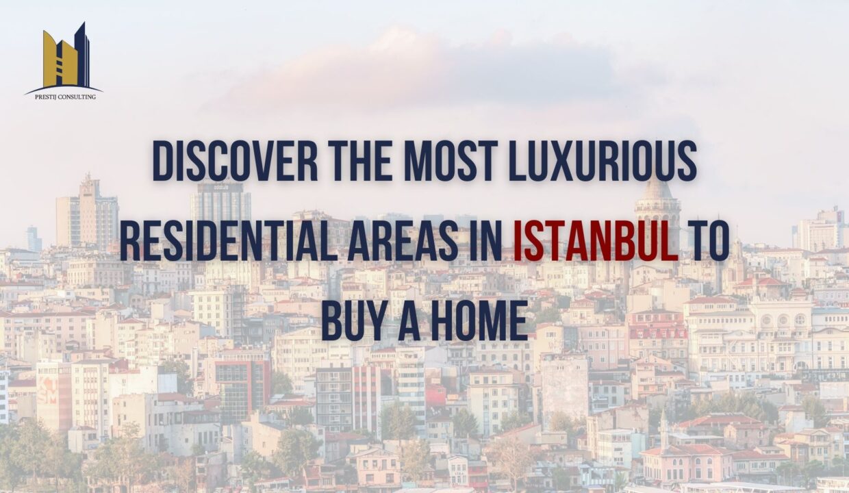 A panoramic view of Istanbul's luxury residential areas with unique architecture and sea views.