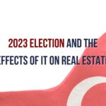 Aerial view of the Turkish real estate landscape with 2023 election date overlay