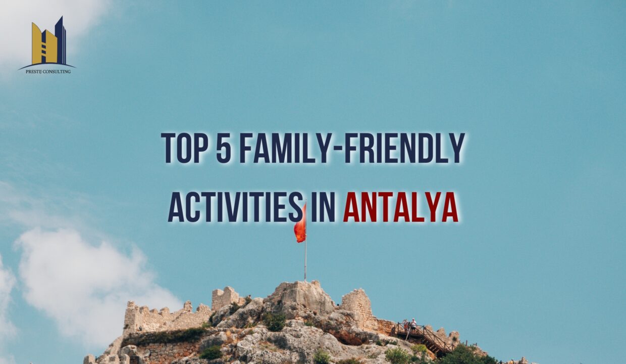 A happy family enjoying a beautiful day at the beach in Antalya, Turkey