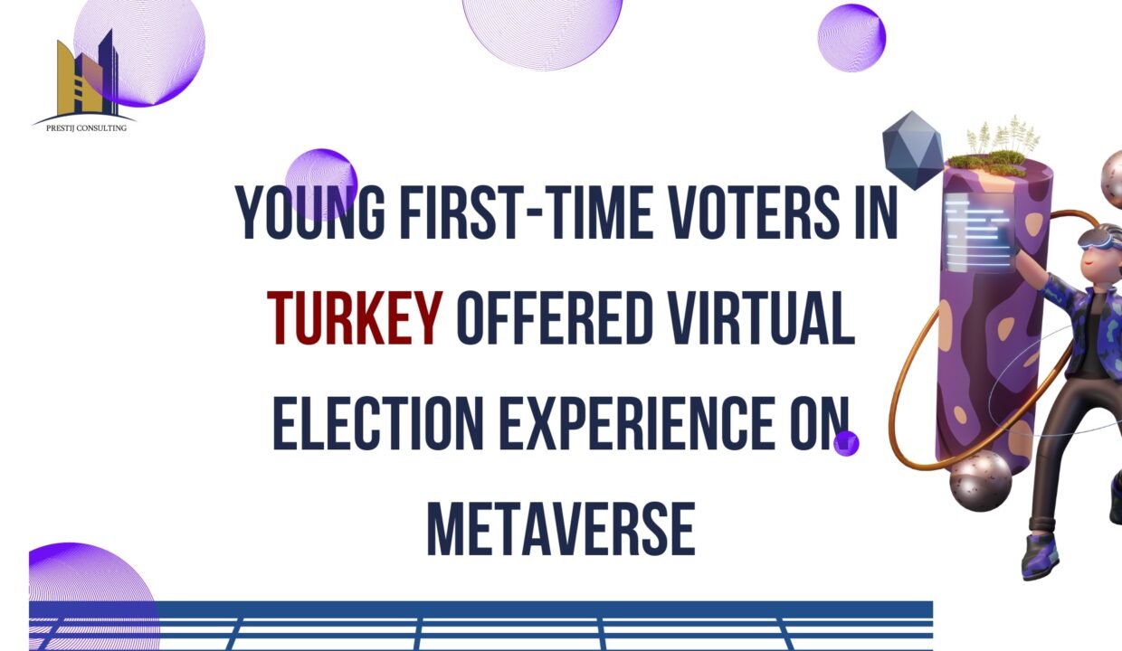Young people engaging with avatars in a virtual election process on Metaverse