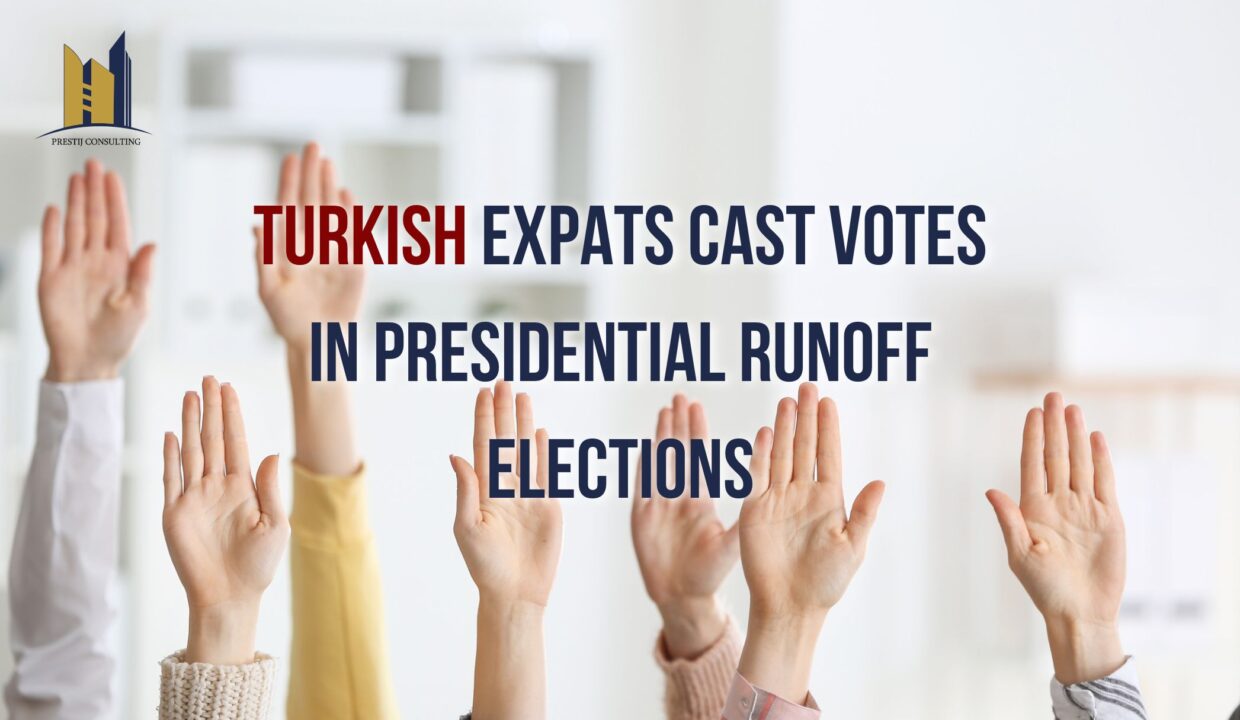 Image depicting Turkish expats casting their votes in an overseas polling station.