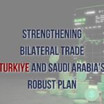 An image depicting flags of Turkiye and Saudi Arabia with the title "Turkiye-Saudi Arabia Trade Enhancement: A Path to Economic Cooperation."