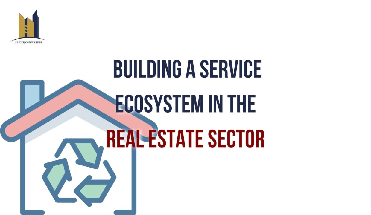 A digital representation of a real estate service ecosystem, symbolizing the transformation of the industry.
