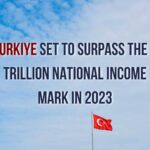 An image celebrating Turkiye's anticipated 1 trillion national income mark in 2023.