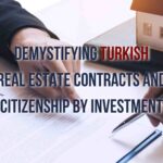 An image illustrating the intricate details of Turkish real estate contracts and the pathway to citizenship through investment.